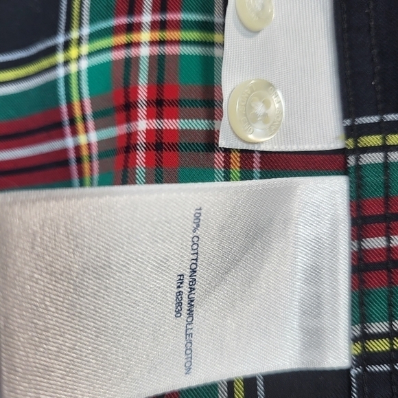 Land's End Plaid Collared Button Up Dress Shirt - Picture 7 of 7
